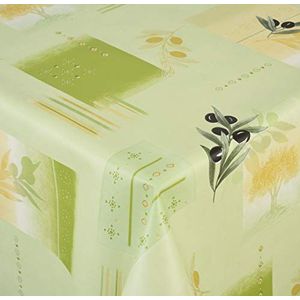 Venilia Tafelkleed ""olijfgroen"" tafelzeil, verminderd onderhoud, waterafstotend, polyester, PVC, rond, 140 x 140 cm, 55053