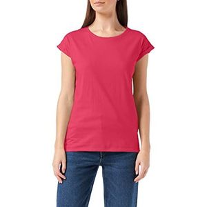 Build Your Brand Extended Shoulder T-shirt voor dames, Hibiscus Rose