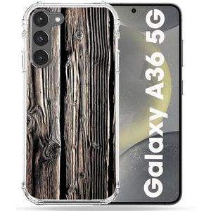Cokitec Versterkte beschermhoes voor Samsung Galaxy A36 5G, houttextuur