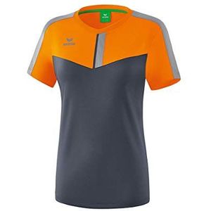 Erima Dames functioneel shirt Squad, Oranje/leisteen Grijs/Grijs