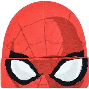 Concept One Marvel Spider-Man Miles Morales Gebreide muts Winter Schedel Patroon Baret Uniseks Volwassenen, Rood (Rode), One Size, Rood (Rood)