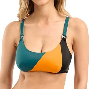 Sans Complexe Bain Beyond The Beach Bikinitop voor dames, 1 stuk, zwart, okergroen