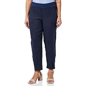 Bonateks, Vloeiende broek met zakken en elastische tailleband, maat 40, Amerikaanse maat: L, marineblauw, gemaakt in Italië, blauw, 42, Blauw