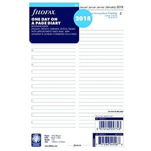 Filofax 2018 Compact Personal Tag per pagina navulverpakking A5, 5 talen 2018