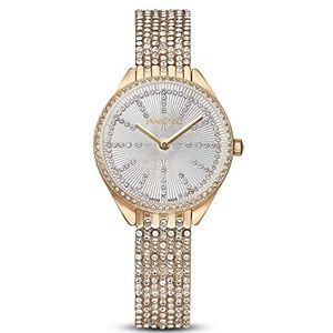 Swarovski Attract horloge, gemaakt in Zwitserland, metalen armband geplaveid met kristallen, roségoud, Kristallen, PVD roségoud