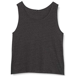 Build Your Brand Big Tank Jersey T-shirt voor heren, Houtskool.