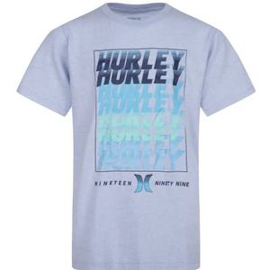 Hurley Hrlb T-shirt voor jongens Stack Em Up Chambray Blue Heather, 8 jaar, Chambray Blue Heather