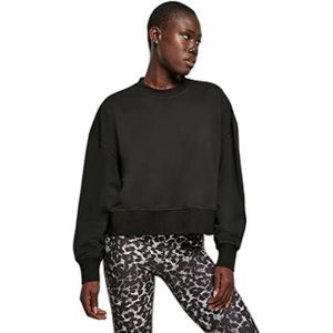 Urban Classics Dames oversized ronde hals sweatshirt, zwart.