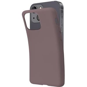 SBS Coque iPhone 14 marron Wood Pantone 437 C Coque souple et flexible anti-rayures, coque mince et confortable à tenir dans votre poche, étui compatible avec chargement sans fil