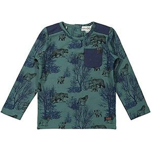 Koko Noko t-shirt voor jongens, groen + marineblauw