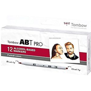 Tombow ABTP-12P-6 alcoholmarker ABT PRO met twee portret colors punten