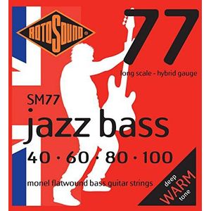 Rotosound Jazz Bass Monel Bass snaren plat net hybride trek (40 60 80 100) (UK Import)