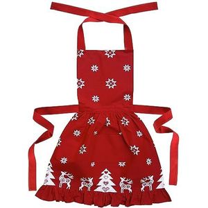 Ragged Rose Betty Frilly Kerstschort rendier rood, Rood