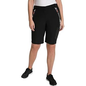 Ulla Popken Functionele wielersport bermuda, slijtvast, zakken met ritssluiting, broek, dames, zwart, maat 48, zwart.