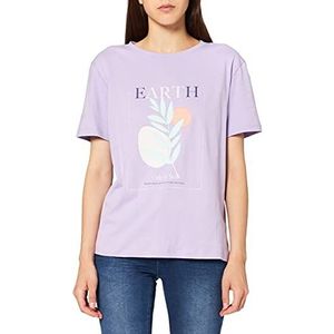 NA-KD Bedrukt dames T-shirt Earth, Licht Paars