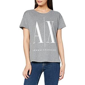 Armani Exchange Iconic Logo T-shirt voor dames, grijs.