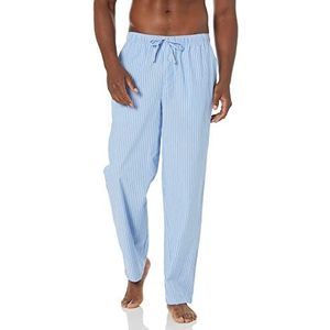 Amazon Essentials Heren pyjama broek regular fit geweven pyjama broek lichtblauw gestreept S