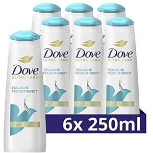 Dove et rinçage hydratant quotidien 2 en 1 Shampooing 6 x 250 ml