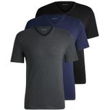 HUGO BOSS Classic T-shirts regular fit (3-pack) - heren T-shirts V-hals - navy - grijs - zwart