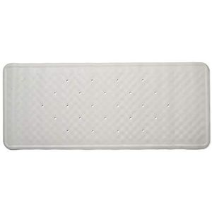 Croydex Hygiene 'N' Clean AG182622 badmat met zuignap, antibacterieel, natuurlijk rubber, 37 x 90 cm, wit