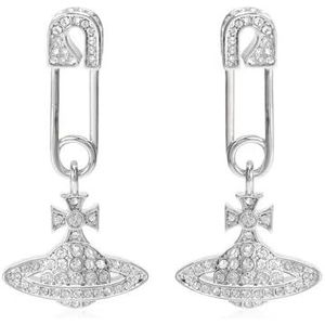 RPAEOY Saturnus pin oorbellen voor dames meisjes zirkonia strass oorbellen mode oorbel sieraden, Zilver S925
