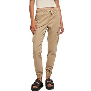 Urban Classics Cargo-joggingbroek met hoge taille voor dames, damesbroek, Effen beige