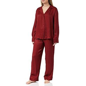 HUGO Dames satijnen pyjama Dark Red601, L, Dark Red601