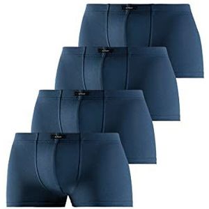 s.Oliver Mh-35H_L Boxershorts voor heren, 4 stuks, 4 x marineblauw