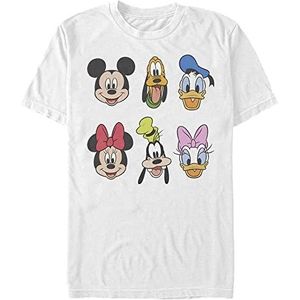 Disney Unisex Mickey Always Trending Stack Organic T-shirt met korte mouwen, wit, L, Weiss