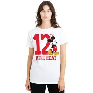 mandarin creative ltd Mickey Mouse T-shirt pour femme 12e anniversaire Blanc Taille S, blanc, S