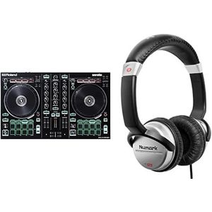 Roland DJ-202 - 2-kanaals DJ-controller & Numark HF125 – professionele DJ-hoofdtelefoon met 1,8 m kabel, 40 mm luidsprekers voor een breder frequentiebereik