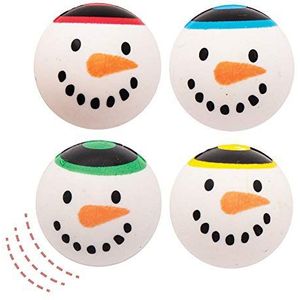 Baker Ross AX447 Ultra stuiterende sneeuwpop ballen - 10 stuks, perfecte kerstcadeaus voor kinderen, feestgeschenken of kerstkousen