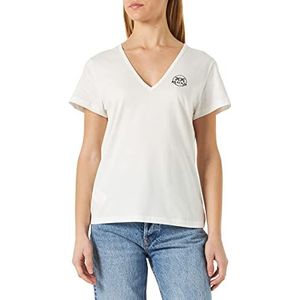 Pinko Turbato dames T-shirt V-hals Jersey Z07_zijdewit XL, Z07_zijdewit