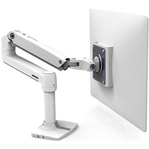 Ergotron LX bureau monitor arm - montageset (knikarm, bureauklem, paal, verlengbeugel) voor lcd-scherm - aluminium, duurzaam staal - wit - schermformaat: tot