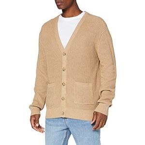 Urban Classics Boxy Cardigan Cardigan Sweater voor heren, Warm zand
