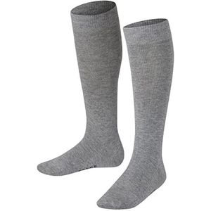 FALKE Familie uniseks lange sokken voor kinderen, ademend, duurzaam, katoen, versterkt, effen, klassiek, platte teennaad voor dagelijks gebruik en school, 1 paar, Grijs (Light Grey 3400) Nieuw -