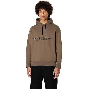 Armani Exchange Frenc Terry katoenen hoodie met schoudervrij logo, hoodie voor heren, Krokodillenmotieven