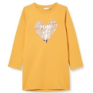 Name It Nmfkamala Light Sweat Tunic Unb T-shirt met lange mouwen voor meisjes, Amber Goud