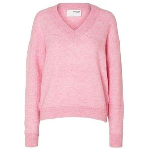 SELECTED FEMME Slfmaline Ls Knit V-hals Noos Gebreide damestrui, Mauve Moonlite / detail: gemêleerd