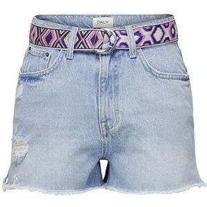 ONLY Onlrobyn EX HW ST Vintage DNM DOT Jeans Shorts voor dames lichtblauw S lichtblauw Jeans blauw S, licht jeansblauw