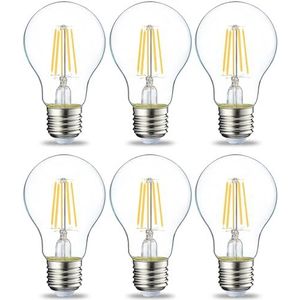 Amazon Basics E27 LED Edison gloeilamp 4,3 W (komt overeen met 40 W), transparant filament 6 stuks