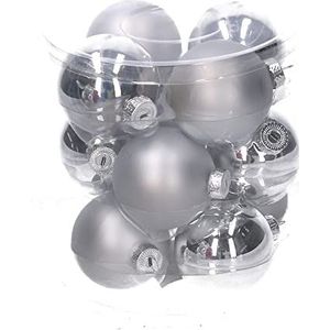 12 stuks klassieke kerstballen van glas om op te hangen, 6 cm diameter