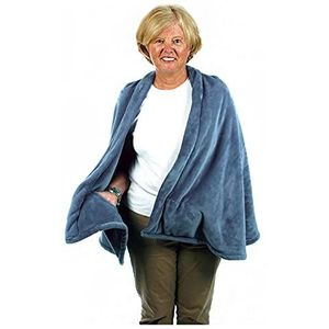 Granny Jo Products Fleece Cape Jas voor dames, Bruiloft Blauw, S-M