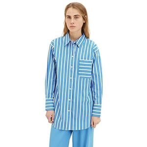 TOM TAILOR Denim blouse dames, 31189 - verticale blauwe witte streep