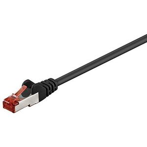 Wentronic 38698 Cat6 S/FTP netwerkkabel (2x RJ45-stekker PIMF dubbel afgeschermd) zwart