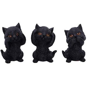 Nemesis Now Three Wise Kitties See No Hear No Speak No Evil Familiar Black Cats figuur