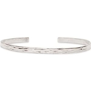 Nato Cuff - Armband armband van gehamerd 925 zilver, sieraden voor heren of dames, gemaakt in Frankrijk, Taglia Regolabile, metaal, Metaal