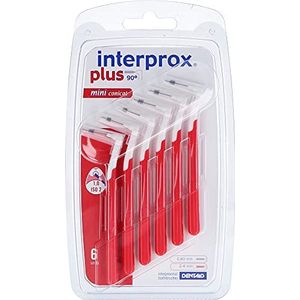 Interprox Plus Mini-interdentale borstels, conisch, rood, 6 stuks