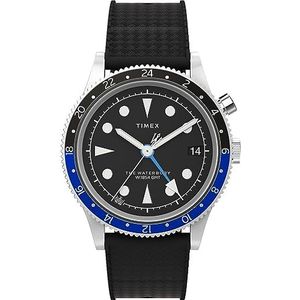 Timex Waterbury GMT horloge 39 mm, zwart., Waterbury GMT horloge 39 mm