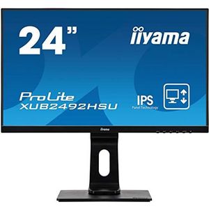 iiyama Display 24 inch ProLite XUB2492HSU-B1 IPS Full HD VGA/DP/HDMI USB-hub verstelbare voet, flikkervrij blauw licht, luidsprekers